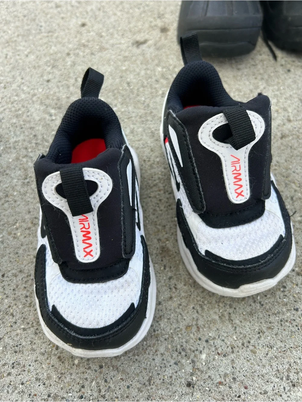 Nike Kids Black, White and Red Air Max Slip-On Sneakers